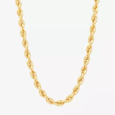 Unisex Adult 10K Gold 20 Inch Rope Chain Necklace