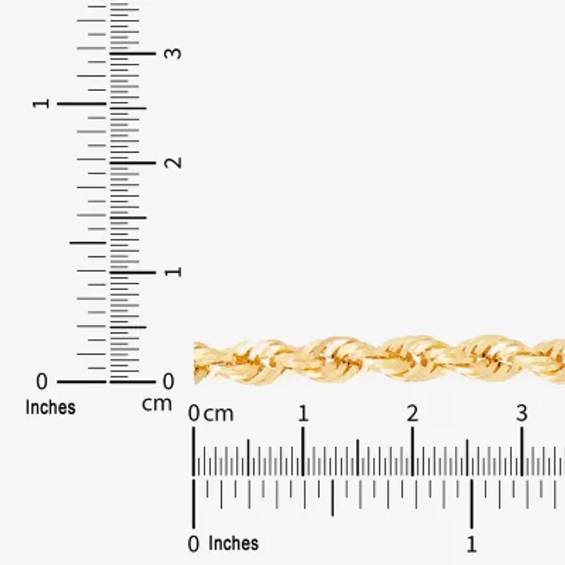 Unisex Adult 10K Gold 20 Inch Rope Chain Necklace