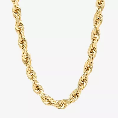 Mens 14K Gold 24 Inch Rope Chain Necklace