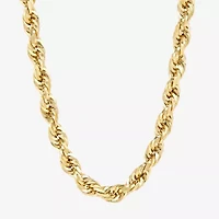 Mens 14K Gold 24 Inch Rope Chain Necklace