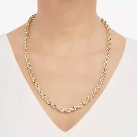 Mens 14K Gold 24 Inch Rope Chain Necklace