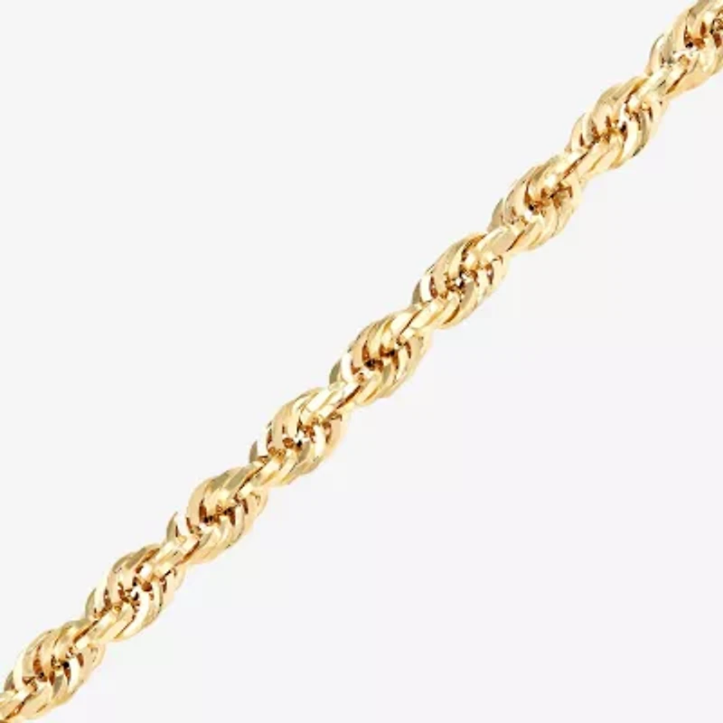 Mens 14K Gold 24 Inch Rope Chain Necklace