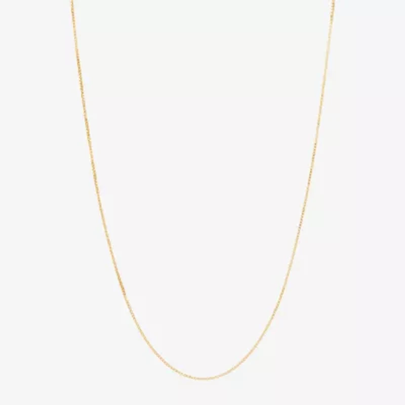 Womens 14K Gold Inch Box Chain Necklace