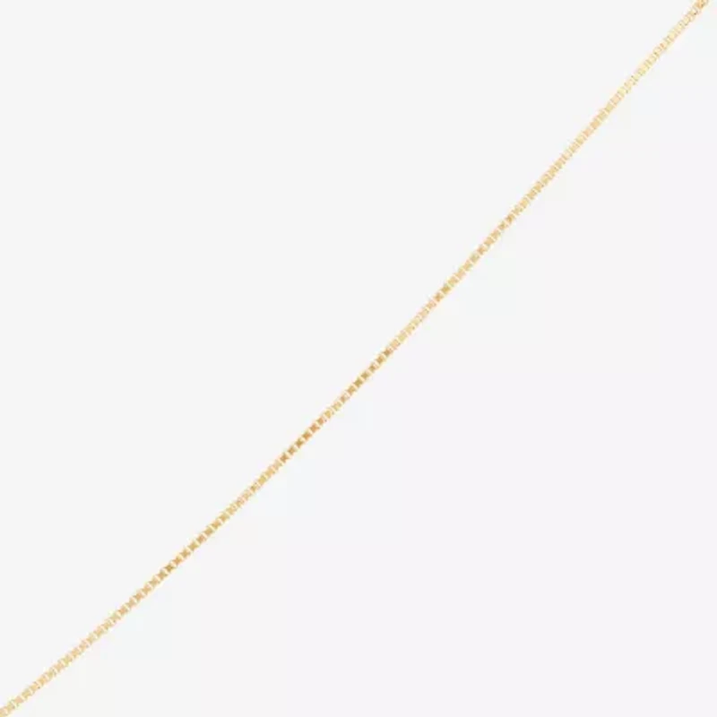 Womens 14K Gold Inch Box Chain Necklace