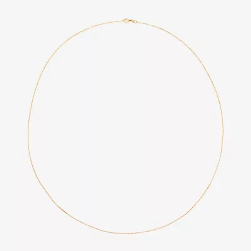 Womens 14K Gold Inch Box Chain Necklace