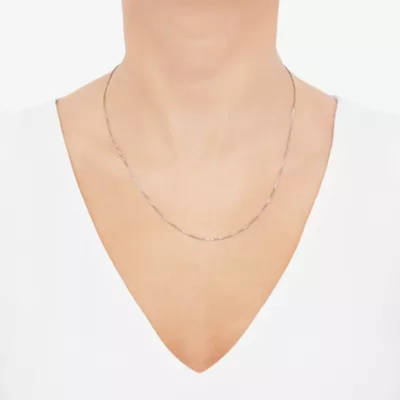 Womens 14K Gold 20 Inch Box Chain Necklace