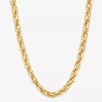 Mens 10K Gold 24 Inch Link Chain Necklace
