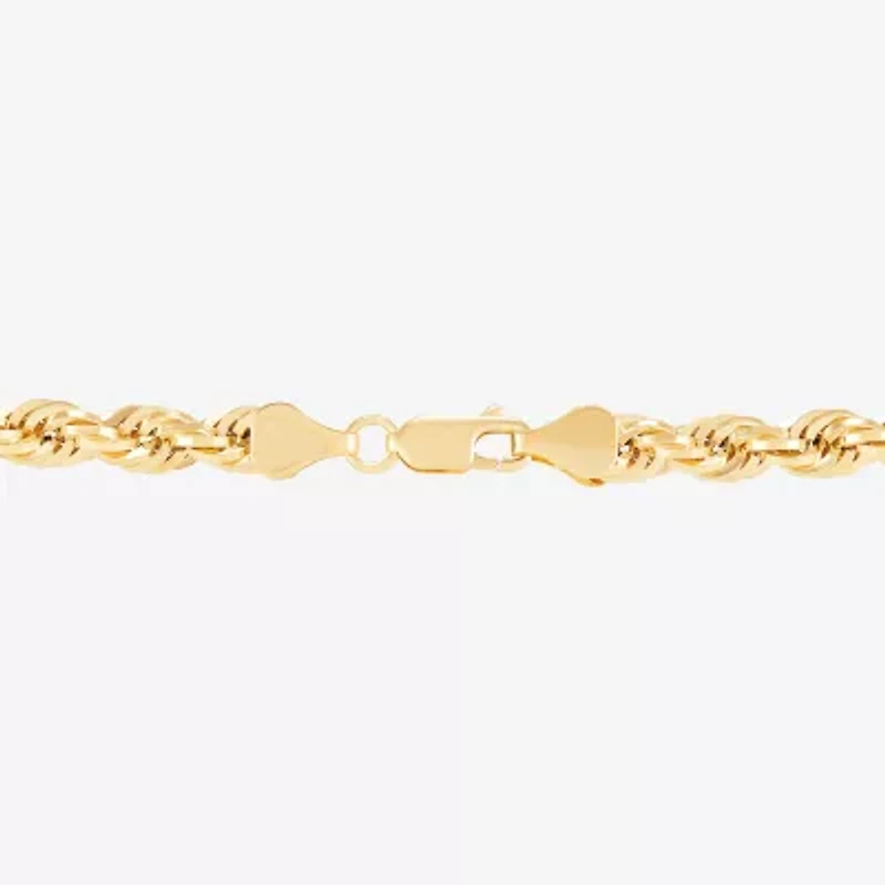Mens 14K Gold 22 Inch Rope Chain Necklace