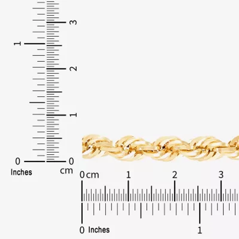 Mens 14K Gold 22 Inch Rope Chain Necklace