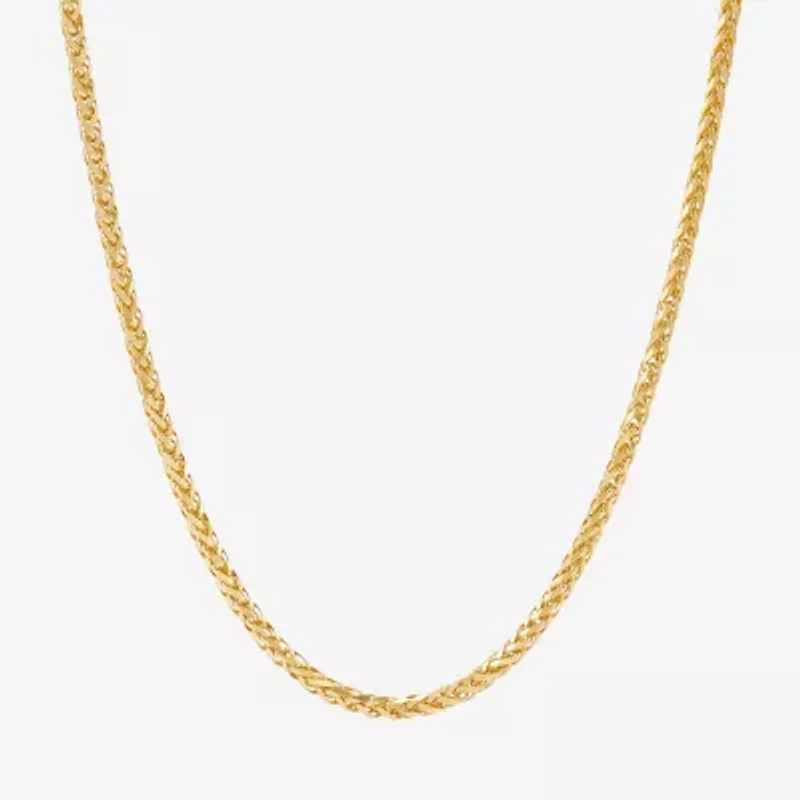 Womens 14K Gold 24 Inch Wheat Chain Necklace