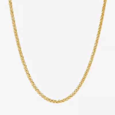 Womens 14K Gold 24 Inch Wheat Chain Necklace