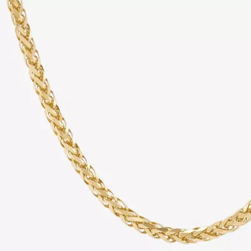 Womens 14K Gold 24 Inch Wheat Chain Necklace