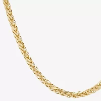 Womens 14K Gold 24 Inch Wheat Chain Necklace