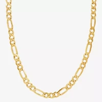 Mens 10K Gold 22 Inch Figaro Chain Necklace