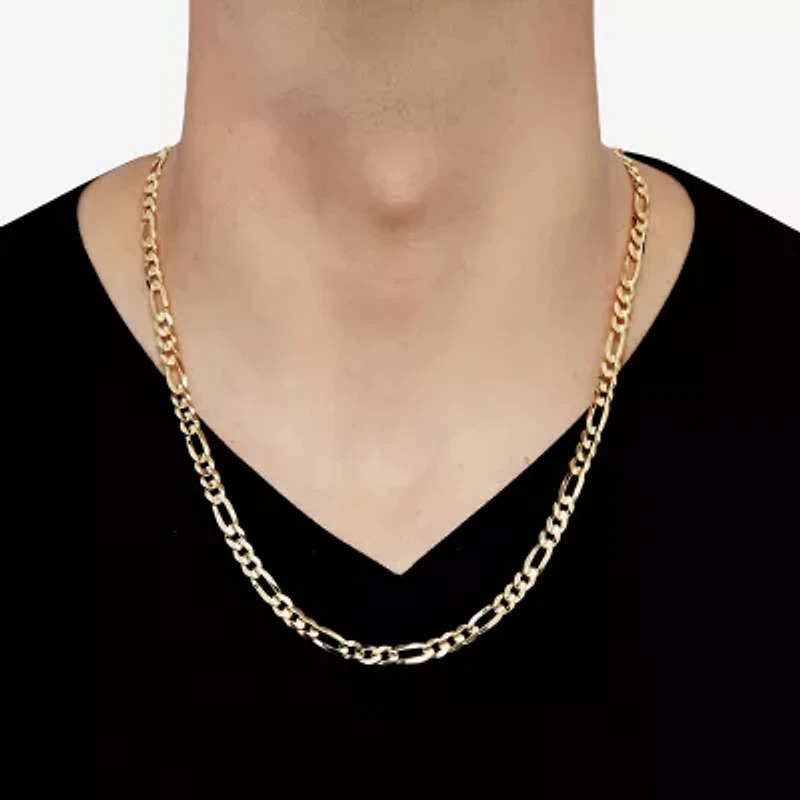 Mens 10K Gold 22 Inch Figaro Chain Necklace