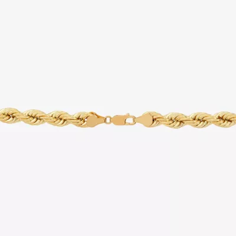 Mens 10K Gold 24 Inch Rope Chain Necklace
