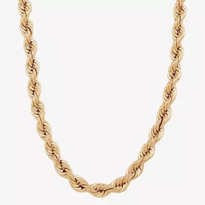 Mens 10K Gold 24 Inch Rope Chain Necklace