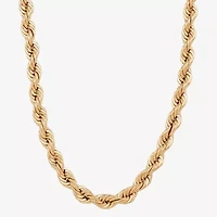 Mens 10K Gold 24 Inch Rope Chain Necklace