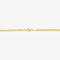 Womens 14K Gold 7.5 Inch Hollow Chain Bracelet