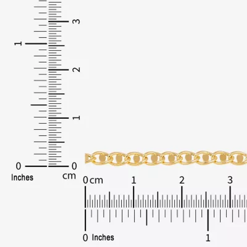 Womens 14K Gold 7.5 Inch Hollow Chain Bracelet