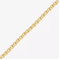Womens 14K Gold 7.5 Inch Hollow Chain Bracelet