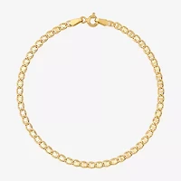 Womens 14K Gold 7.5 Inch Hollow Chain Bracelet