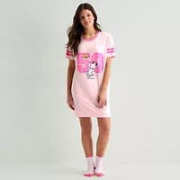 Disney Mjc Womens Short Sleeve Round Neck Peanuts Snoopy Nightgown