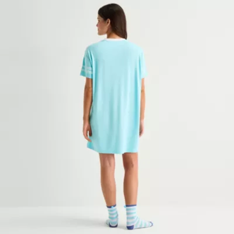 Disney Mjc Womens Short Sleeve Round Neck Lilo & Stitch Nightgown