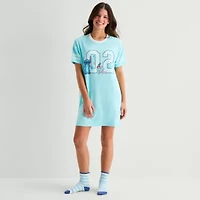 Disney Mjc Womens Short Sleeve Round Neck Lilo & Stitch Nightgown