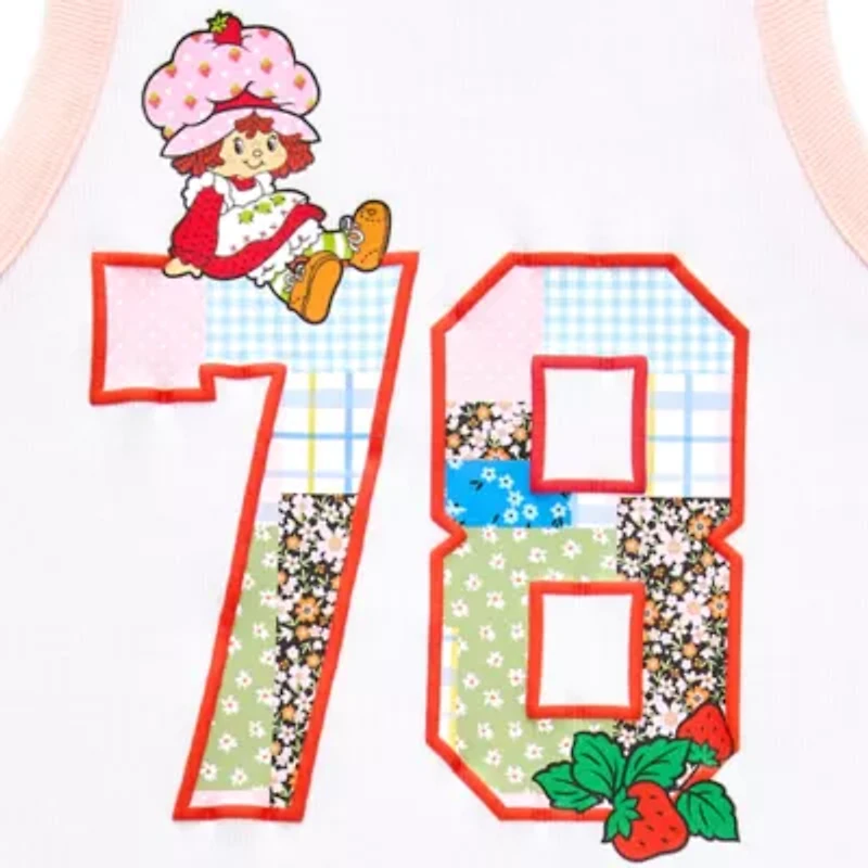 Womens Juniors Sleeveless Strawberry Shortcake Tank Top