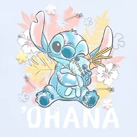 Stitch Boyfriend Tee Womens Juniors Crew Neck Short Sleeve Loose Fit Graphic T-Shirt