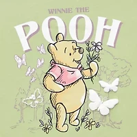 Pooh Boyfriend Tee Womens Juniors Crew Neck Short Sleeve Loose Fit Winnie The Graphic T-Shirt