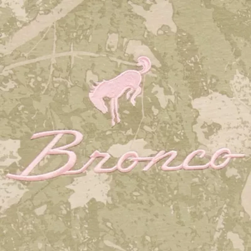 Bronco Camo Oversized Tee Womens Juniors Crew Neck Short Sleeve Graphic T-Shirt