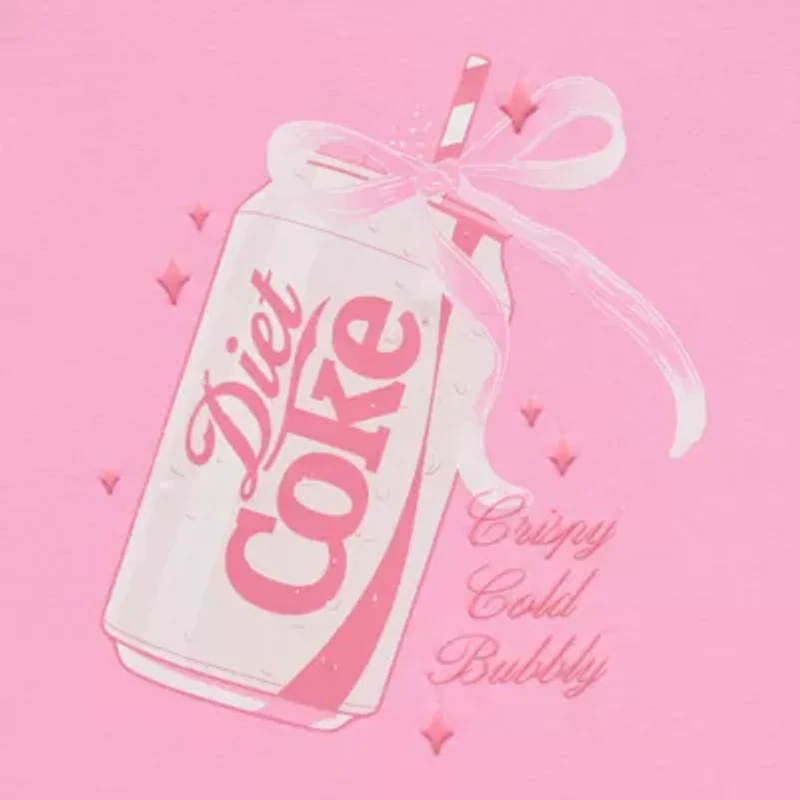 Diet Coke Boyfriend Tee Womens Juniors Crew Neck Short Sleeve Loose Fit Graphic T-Shirt