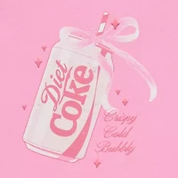 Diet Coke Boyfriend Tee Womens Juniors Crew Neck Short Sleeve Loose Fit Graphic T-Shirt