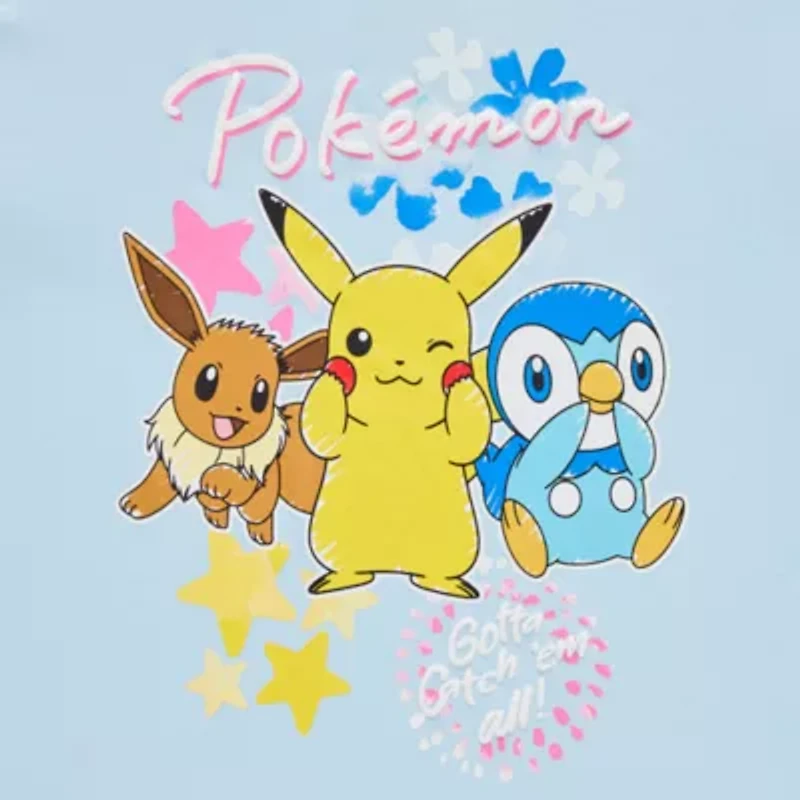 Pokemon Boyfriend Tee Womens Juniors Crew Neck Short Sleeve Loose Fit Graphic T-Shirt