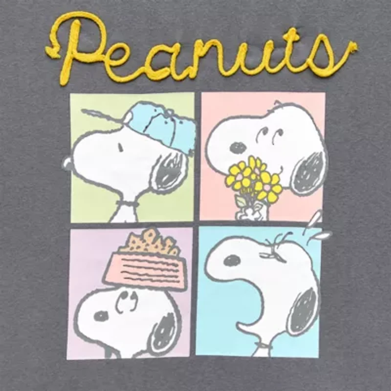 Peanuts Crew Fleece Womens Juniors Neck Long Sleeve Sweatshirt