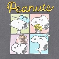 Peanuts Crew Fleece Womens Juniors Neck Long Sleeve Sweatshirt