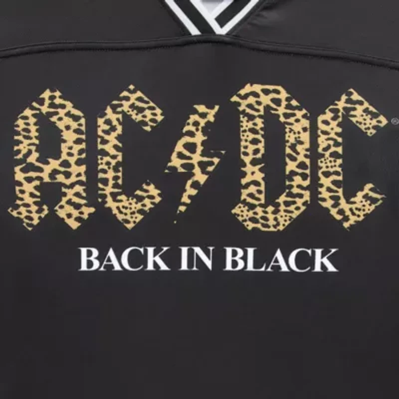 Womens Juniors V Neck Short Sleeve AC/DC Jersey