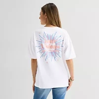 Positive Oversized Tee Womens Juniors Crew Neck Short Sleeve Graphic T-Shirt