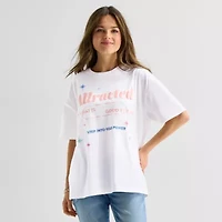 Positive Oversized Tee Womens Juniors Crew Neck Short Sleeve Graphic T-Shirt