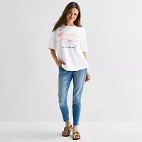 Positive Oversized Tee Womens Juniors Crew Neck Short Sleeve Graphic T-Shirt