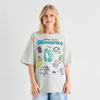 Monsters Inc Oversized Tee Womens Juniors Crew Neck Short Sleeve Graphic T-Shirt