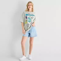 Monsters Inc Oversized Tee Womens Juniors Crew Neck Short Sleeve Graphic T-Shirt
