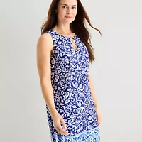MSK Womens Sleeveless Paisley Shift Dress