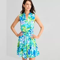 Jessica Howard Womens Sleeveless Floral Fit + Flare Dress