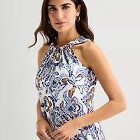 MSK Womens Sleeveless Paisley Shift Dress