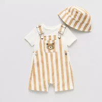 Little Lad Baby Boys 3-pc. Shortall Set