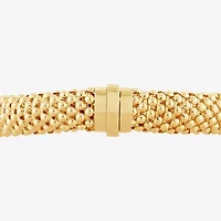 Womens 14K Gold 7.25 Inch Hollow Popcorn Chain Bracelet