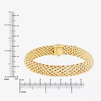 Womens 14K Gold 7.25 Inch Hollow Popcorn Chain Bracelet